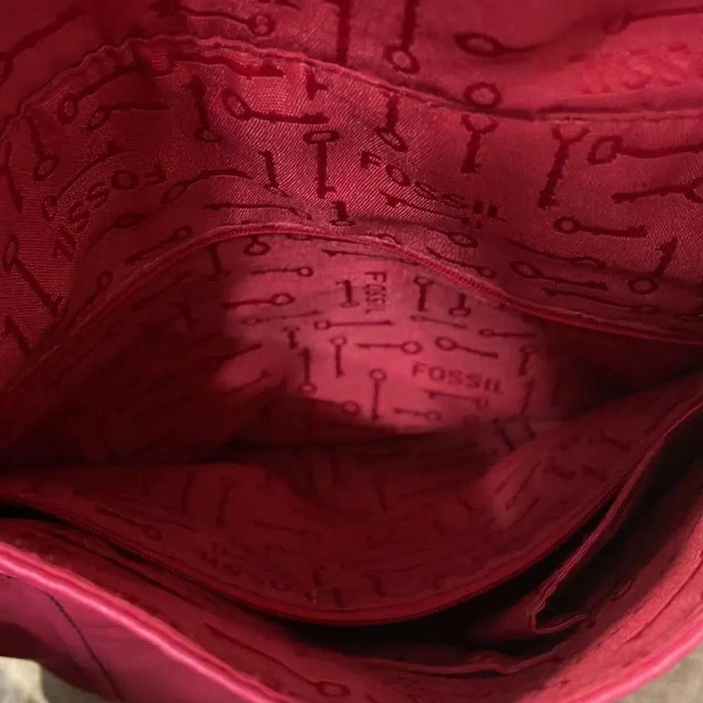 Fossil Long Live Vintage Leather Shoulder Bag SHB5054 Pink Pebbled Leather